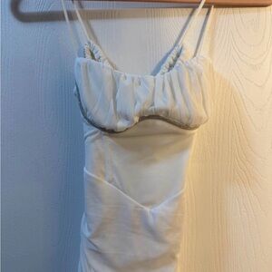 Hello Molly White Dress with Silver Trim